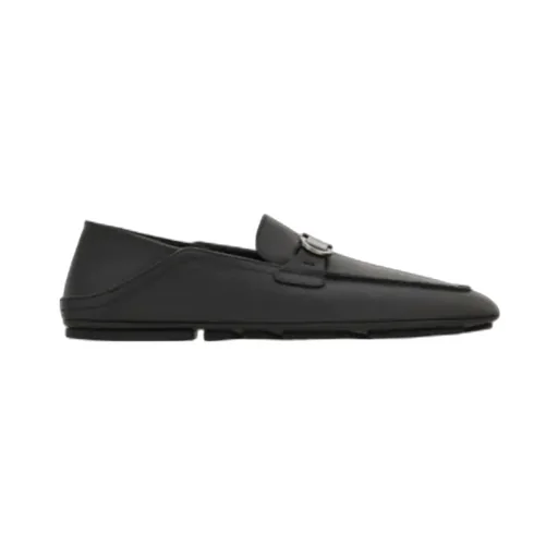 Gancini-Plaque Leather Loafers