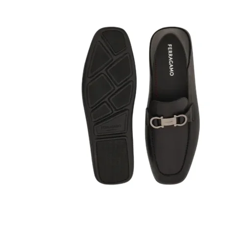 Gancini-Plaque Leather Loafers