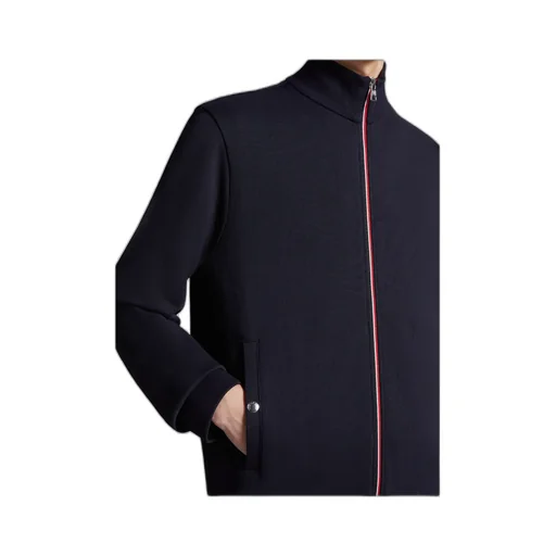 Tricolor-Trimmed Cotton Zip-Up Sweatshirt