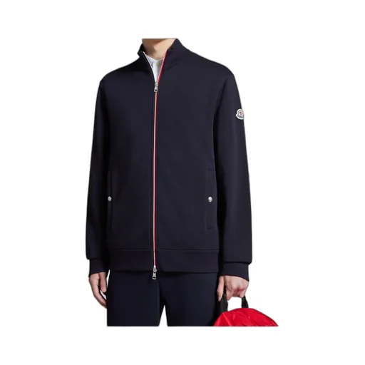 Tricolor-Trimmed Cotton Zip-Up Sweatshirt