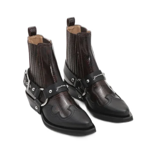 Dark Burgundy Low Cut Western Chelsea Boots