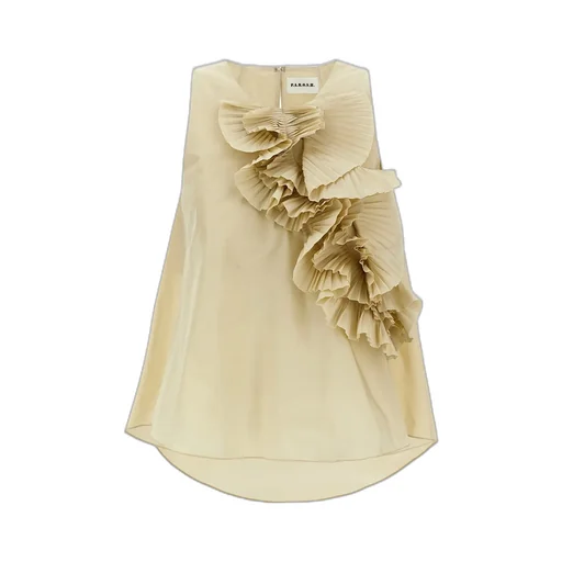 P.A.R.O.S.H. Pimpy Pleated Detail Sleeveless Top