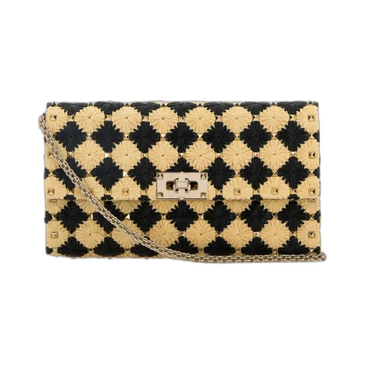 Valentino Garavani Rockstud Foldover Top Clutch Bag