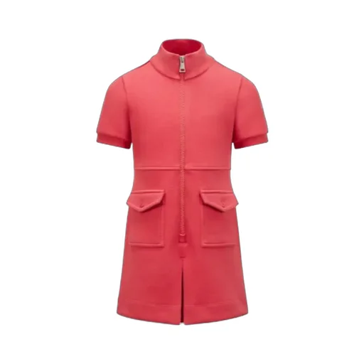 Cotton Piquet Zip-Up Dress