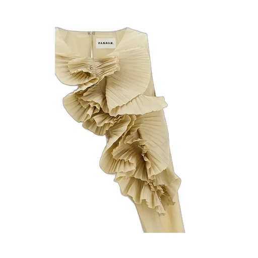 P.A.R.O.S.H. Pimpy Pleated Detail Sleeveless Top