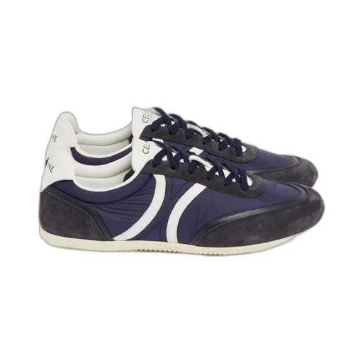 Celine Jogger Low Lace-Up Sneaker With Triomphe In Nylon, Suede Calfskin And Calfskin