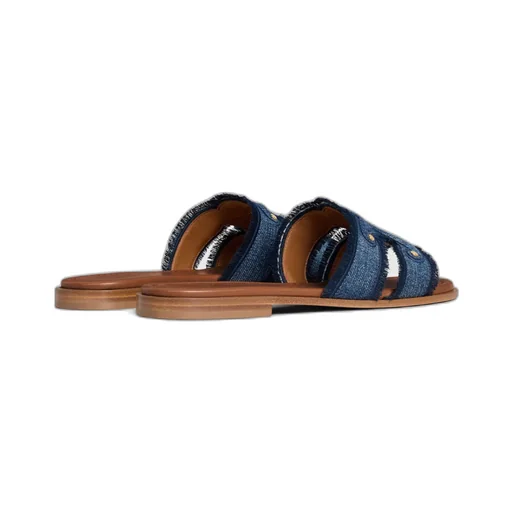 Celine Marina Fringed Mule In Denim