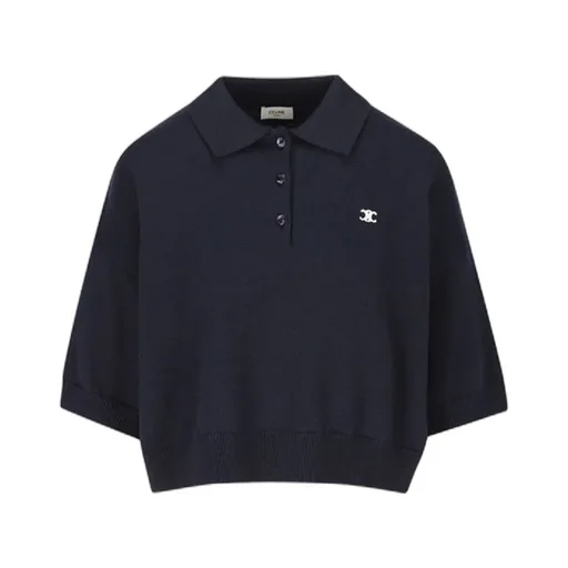 Triomphe Cropped Polo In Wool