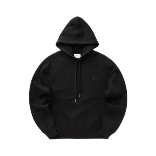 Ami Logo Detailed Drawstring Hoodie