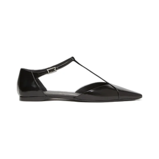 Buffed Leather Ballet Flats