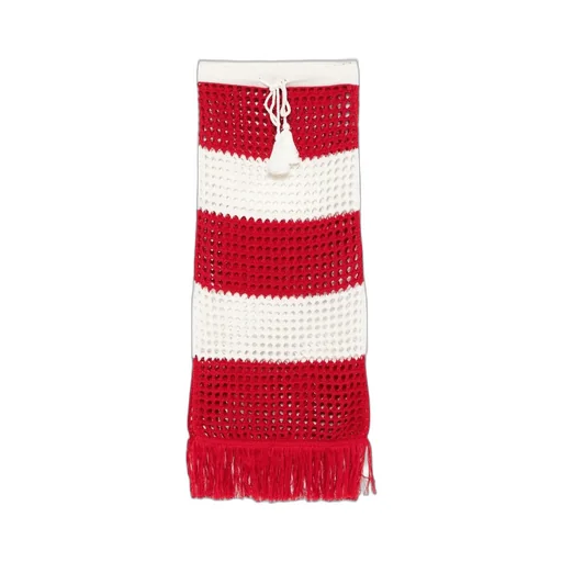 Hollowed-Out Knitted Extra-Long Skirt