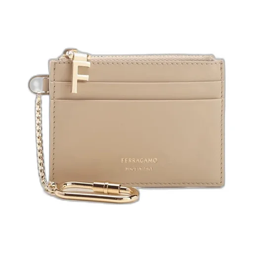 Ferragamo Logo Printed Zipped Cardholder