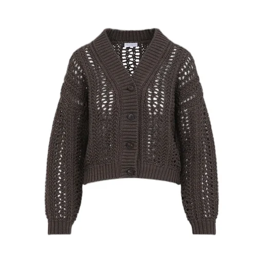 Brunello Cucinelli Long Sleeved Open-Knit Cardigan