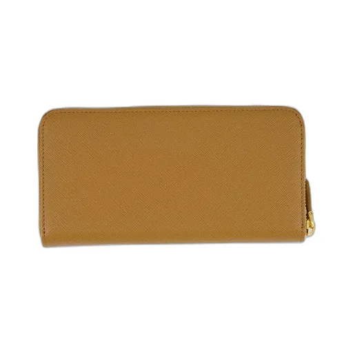 Prada Logo Plaque Zip-Around Large Wallet