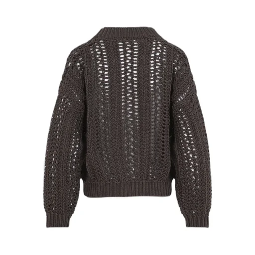 Brunello Cucinelli Long Sleeved Open-Knit Cardigan