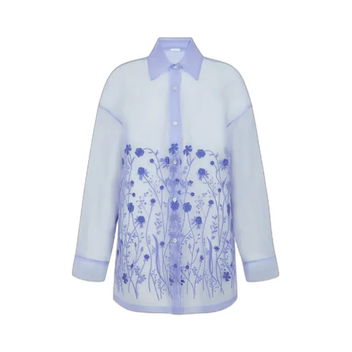 P.A.R.O.S.H. Sheer Floral Embellished Shirt