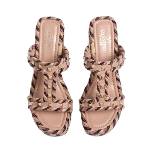 Valentino Garavani Rockstud Slip-On Wedge Sandals