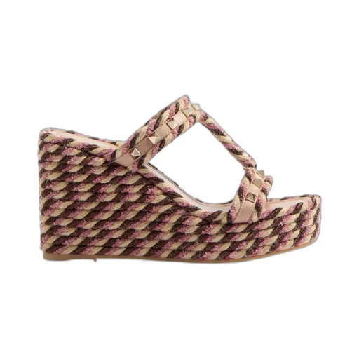 Valentino Garavani Rockstud Slip-On Wedge Sandals