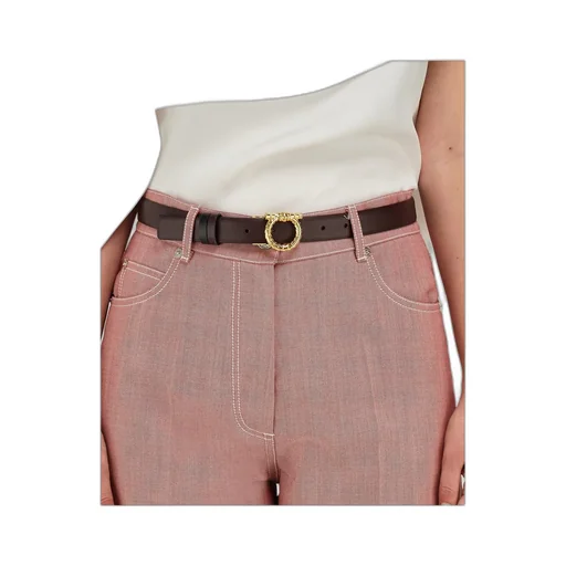 Gancini-Buckle Leather Belt