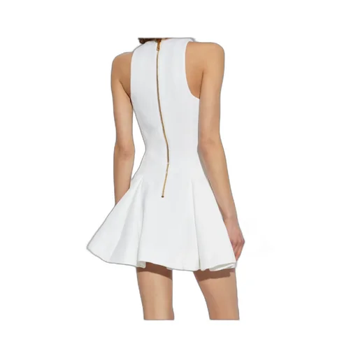 Balmain Sleeveless Pleated Mini Dress