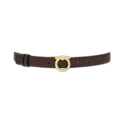 Gancini-Buckle Leather Belt