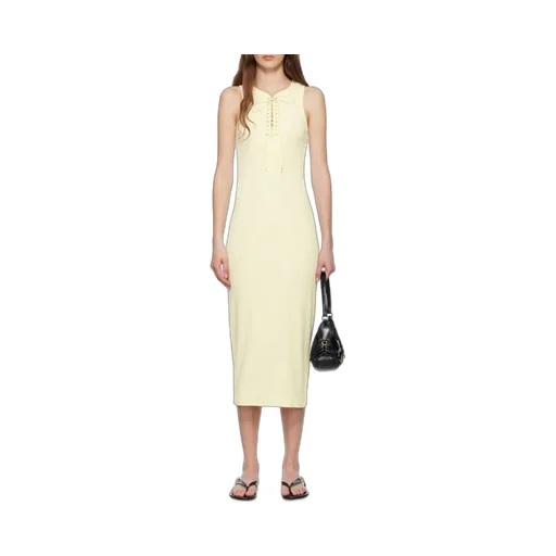 Givenchy Lace-Up Ribbed Midi Tank Dress