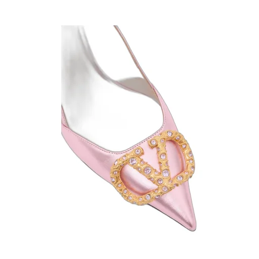 Vlogo Signature Slingback Pump In Laminated Nappa Leather 80Mm
