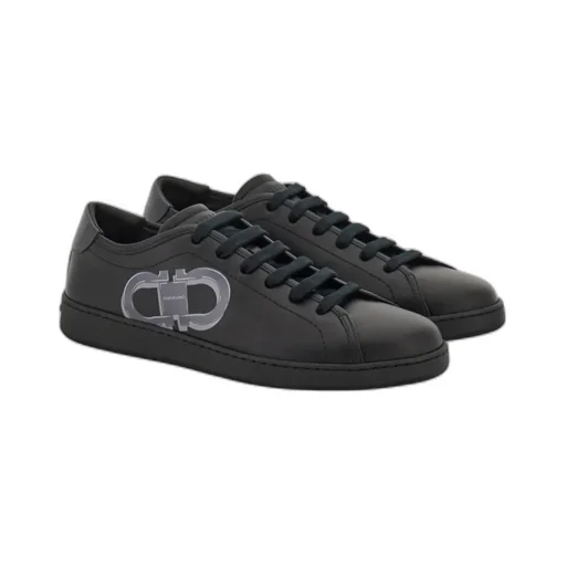 Ferragamo Double Gancini Lace-Up Sneakers