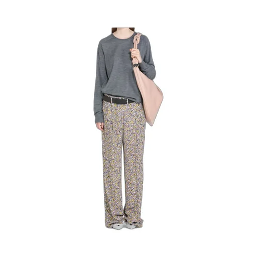 Floral-Print Straight-Leg Trousers