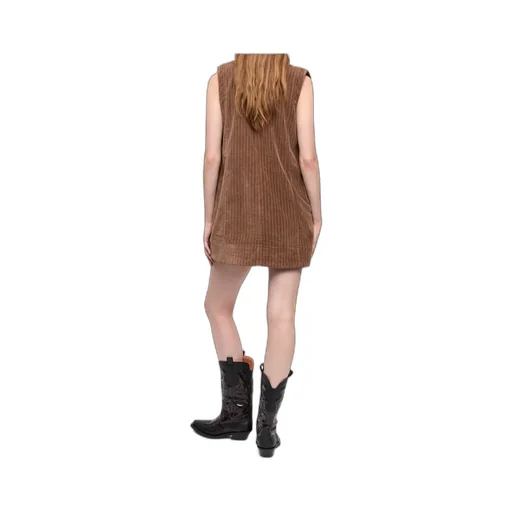 Brown Corduroy Mini Dress