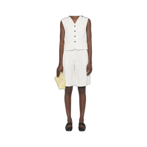Loulou Studio Piera Striped Bermuda Shorts
