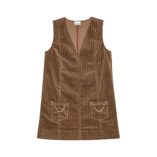 Brown Corduroy Mini Dress
