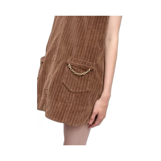 Brown Corduroy Mini Dress