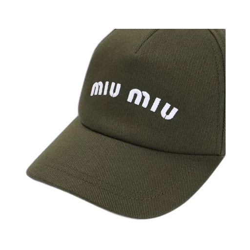 Miu Miu Drill Logo-Embroidered Baseball Cap