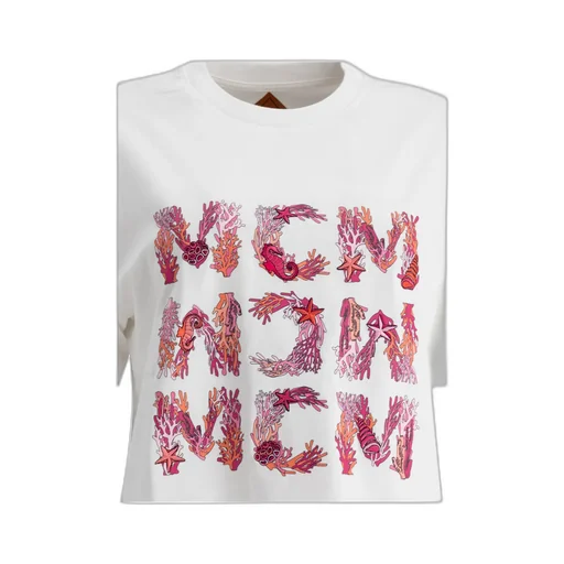 Mcm Logo Printed Crewneck T-Shirt