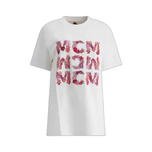 Mcm Logo Printed Crewneck T-Shirt