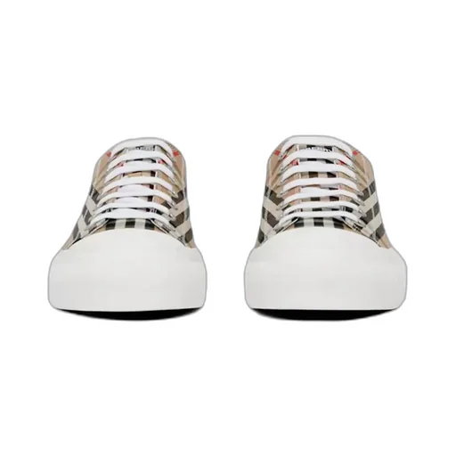 Color-Blocking Checked Sneakers