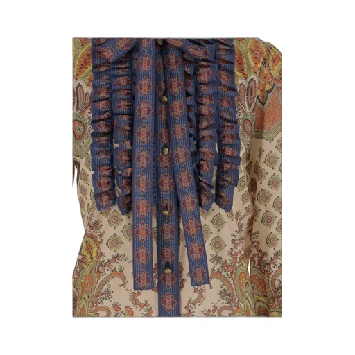 Valentino All-Over Patterned Ruffled Top