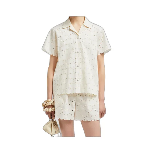 Moncler Broderie Anglaise Short Sleeve Shirt