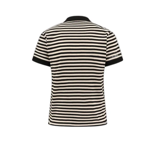 Moncler Logo Patch Striped Polo Shirt