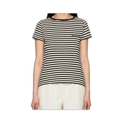 Moncler Logo Patch Striped Crewneck T-Shirt