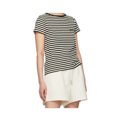 Moncler Logo Patch Striped Crewneck T-Shirt