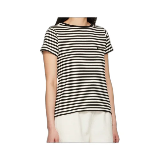 Moncler Logo Patch Striped Crewneck T-Shirt