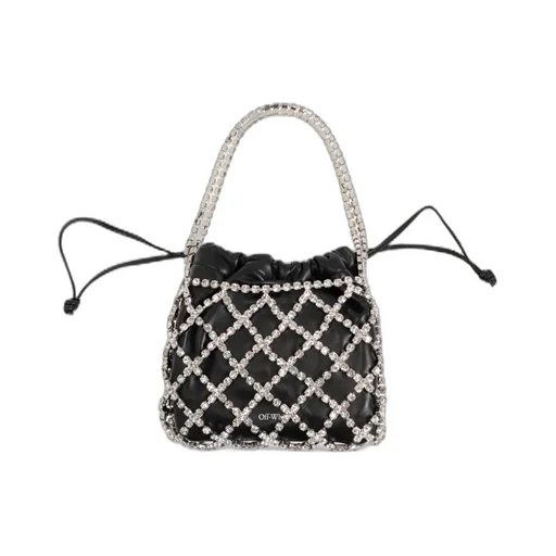 Off-White Embellished Drawstring Tote Bag