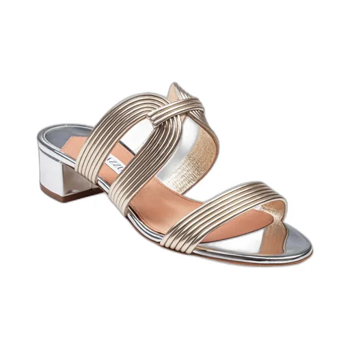 Aquazzura Metallic Effect Open Toe Mules