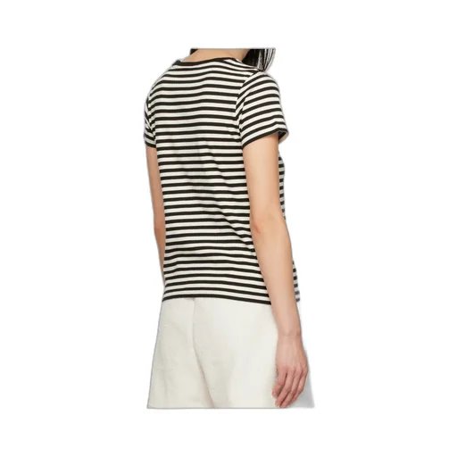 Moncler Logo Patch Striped Crewneck T-Shirt