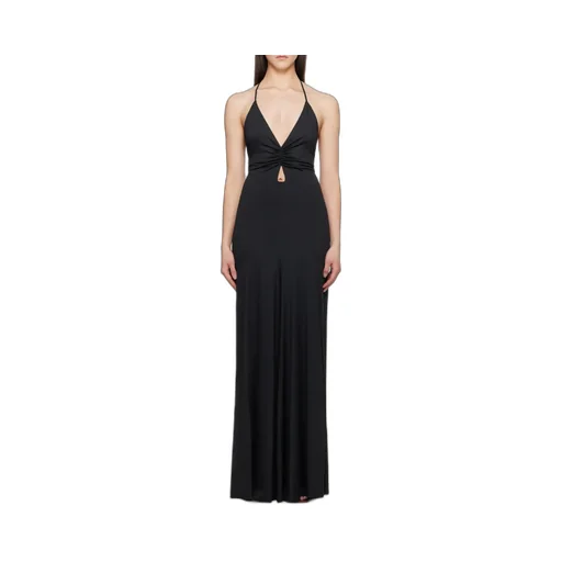 V-Neck Ruched Maxi Dress