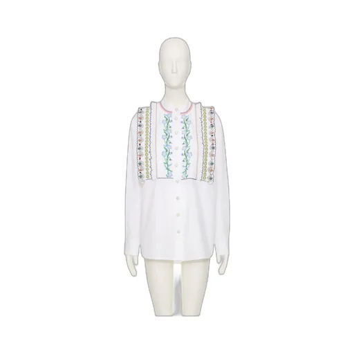 Valentino Floral Patterned Ruffled Shirt