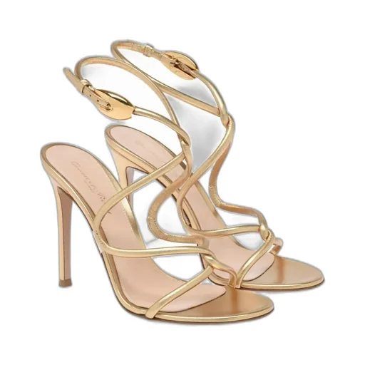 105Mm Strappy Leather Sandals