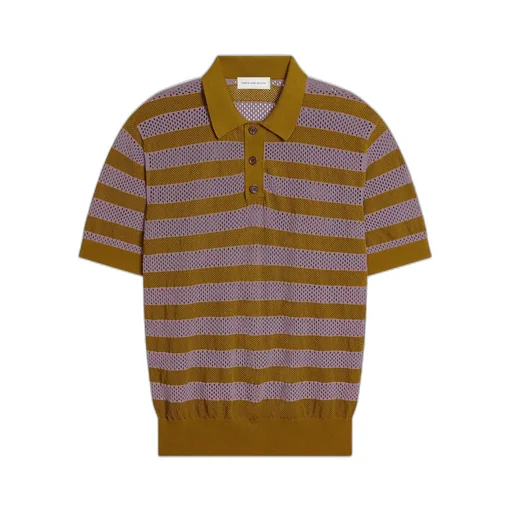 Dries Van Noten Striped Short-Sleeved Polo Shirt